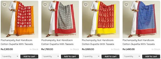 Ikkat dupatta and saree online