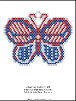 Free 4th of July patriotic brick stitch seed bead pattern printable pdf.