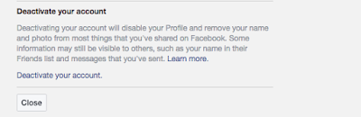 Deactivate Facebook account