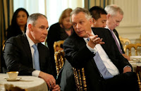 Virginia Governor Terry McAuliffe (R) talks with EPA Administrator Scott Pruitt (L) during the National Governors Association meeting hosted by U.S. President Donald Trump at the White House in Washington, U.S. February 27, 2017. (Credit: Reuters/Kevin Lamarque) Click to Enlarge.