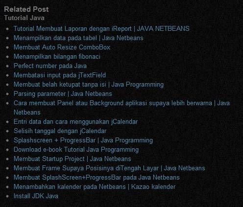 Cara Memasang Related Post di Blogspot