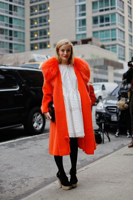 colourful winter coat NYFW