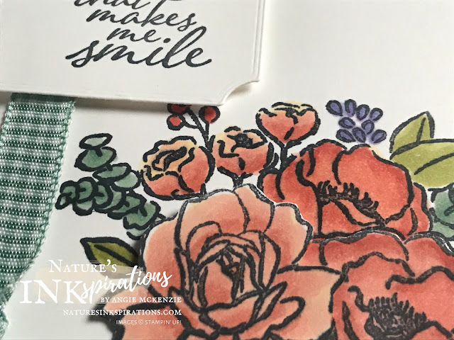 By Angie McKenzie for Ink and Inspiration Blog Hop; Click READ or VISIT to go to my blog for details! Featuring the Jar of Flowers Stamp Set, the Forever Fern Stamp Set, the Tasteful Labels Dies, the Greenery Embossing Folders and the Flowers for Every Season Ribbon Combo Pack which are SNEAK PEEKS from the upcoming 2020-21 Annual Catalog; #jarofflowersstampset #foreverfernstampset #greeneryembossingfolders #tastefullabelsdies #justjadeginghamribbon #flowersforeveryseasonribboncombopack #coloringwithblends #fussycutting  #sneakpeek20202021annualcatalog #20202021annualcatalog #bloghops #inkandinspirationbloghop #stampinup #cardtechniques #naturesinkspirations #stampinupcolorcoordination