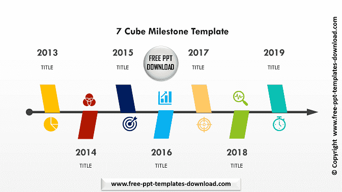 7 Cubes Milestone PowerPoint Template Download