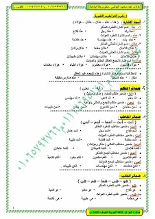 مذكرة لغة عربية للصف الثالث الابتدائي الترم الأول للاستاذ عزازي عبده