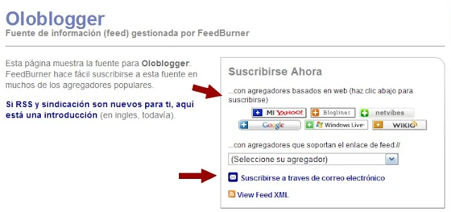 Suscripción FeedBurner