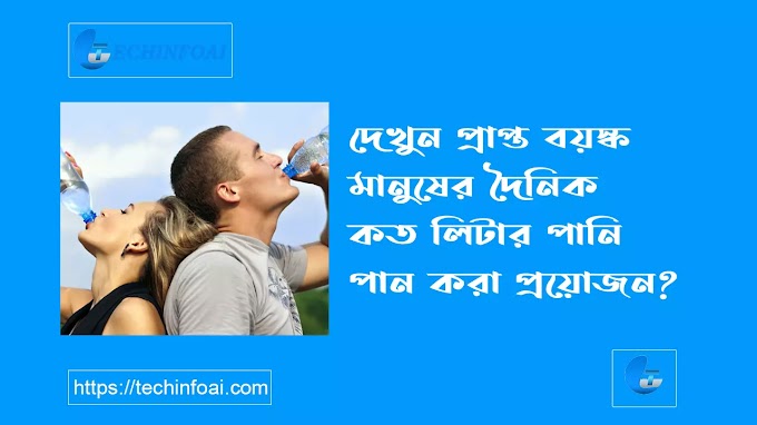 একজন প্রাপ্ত বয়স্ক মানুষের দৈনিক কত লিটার পানি প্রয়োজন?