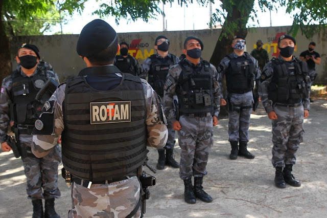 O Batalhão de CHOQUE e a ROTAM  encontram - se na Cidade de Tutoia-MA, para o apoio ao policiamento local.