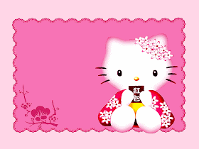 Gambar Hello Kitty Lucu Warna Pink Kimono 