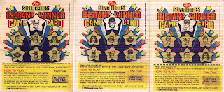 fronts of three Post Super Heroes instant winner game cards