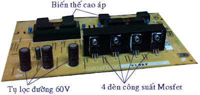 Hình 11 - Các linh kiện trên vỉ cao áp