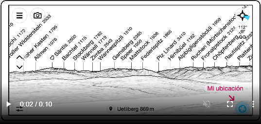 nombres y altitud de todas las montañas