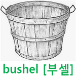 뜻 : 부셜/부셀 Bushel (부호 : bsh 또는 bu)