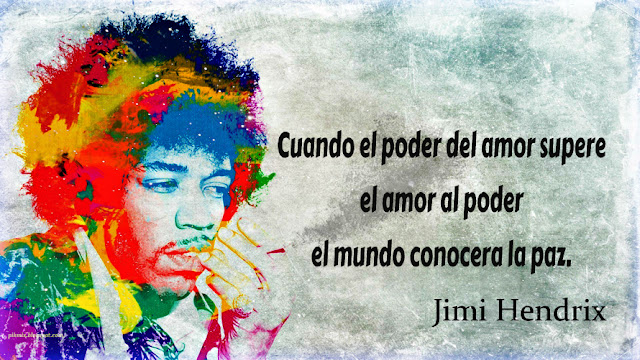 Tarjeta para facebook con frase de Jimmi Hendrix, El poder del amor