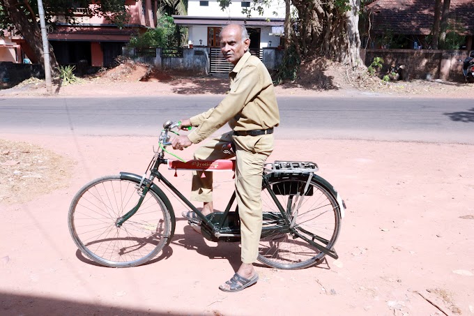           ಮೋಟಾರು ಯುಗದಲ್ಲೂ ಬಿಡದ ಸೈಕಲ್ ಪ್ರೀತಿ: 42ವರ್ಷಗಳ ಸುದೀರ್ಘ ಸೇವೆಯ ನಂತರ ಅಂಚೆ ಅಣ್ಣ ಸತೀಶ್ ಕೂಡ್ಲುಗೆ ವಿದಾಯ