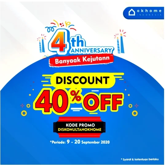 promo anniversary OKHOME periode 9-20 September 2020