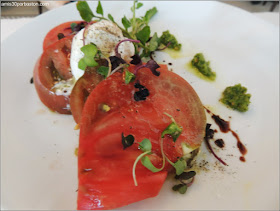 Heirloom Tomato Salad, Burratta, Basil Puree, Aged Balsamic