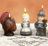 Tradition of Pilgrim and Turkey Candle Set by Vermont Country Store