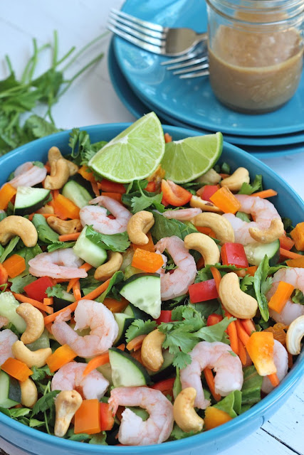 Thai Shrimp Salad With Almond Dressing Whole30 Lunch Recipe