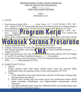 https://SoalSiswa.blogspot.com - Contoh Program Kerja Sarana Prasarana Sekolah SMA SMK Tahun 2018