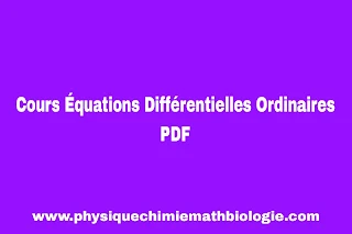 Cours Équations Différentielles Ordinaires PDF