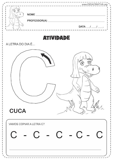 Atividades Folclore Letra Inicial com Setas para treino