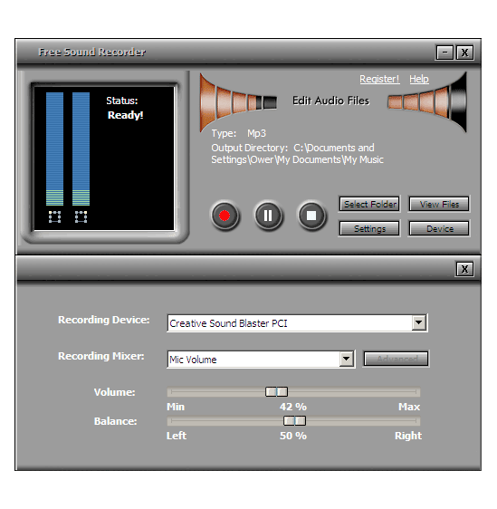 تحميل برنامج تسجيل الصوت من الكمبيوتر Free Sound Recorder مجانا