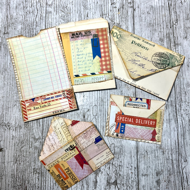 Postal Themed Ephemera Using Book Pages