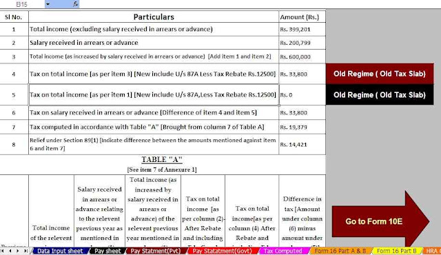 Income Tax Preparation Excel Based Software
