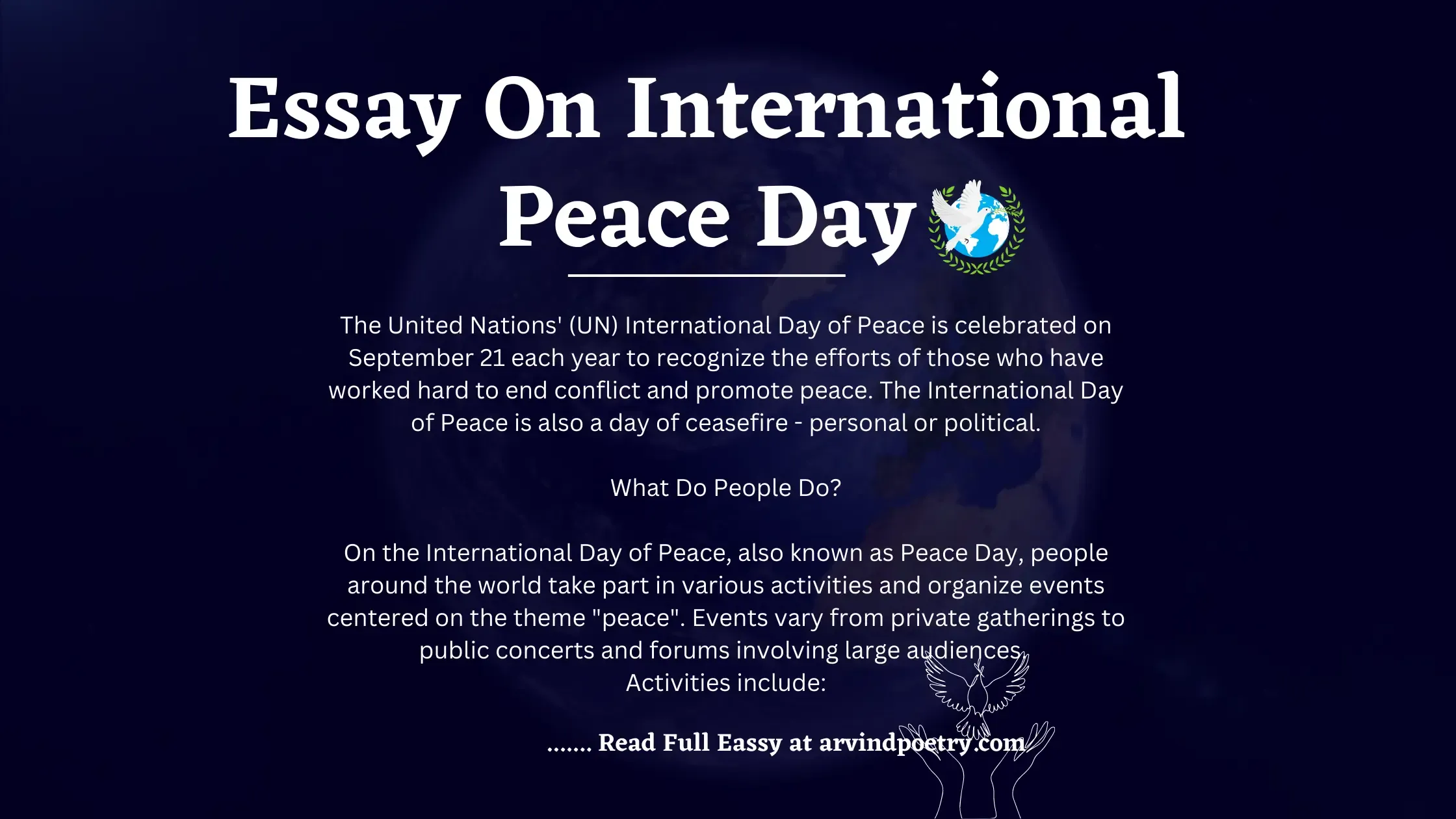 essay about world peace day