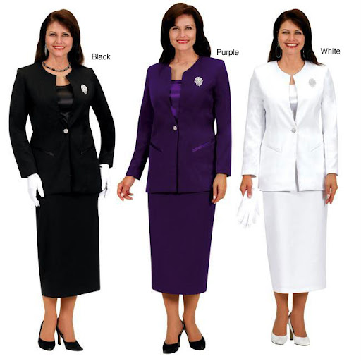 GMI Women's Plus Size Classic Skirt Suit