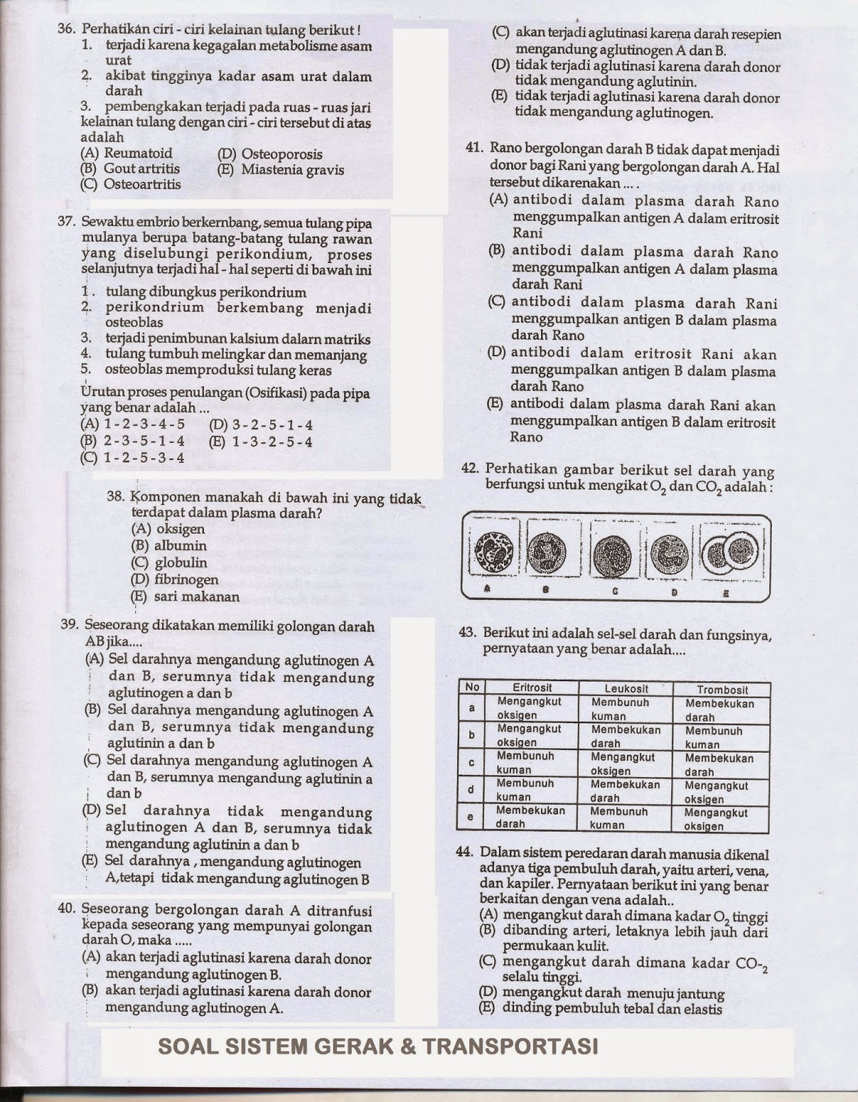 BIOLOGI GONZAGA UJIAN MID SEMESTER 1 KELAS XI IPA SMA