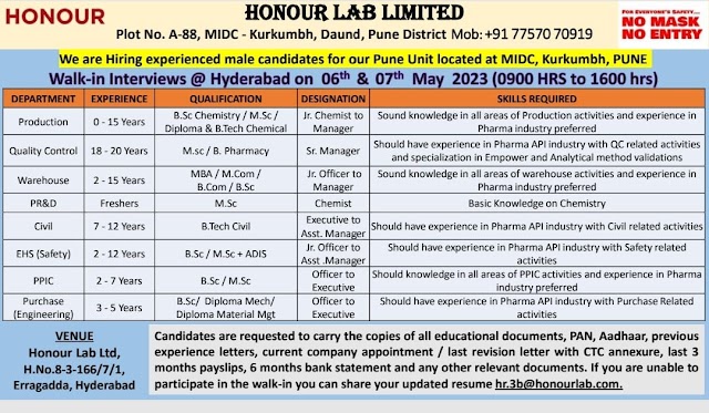 Honour Labs | Walk-in interview for Freshers and Experienced on 6th & 7th May 2023