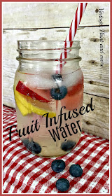 Vintage, Paint and more... water infused with strawberries, blueberries and lemons for a delicious, cool summer drink