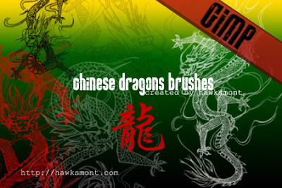 Gimp Brushes Chinese Dragons