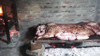 Chancho jabalí entero asado a la parrilla