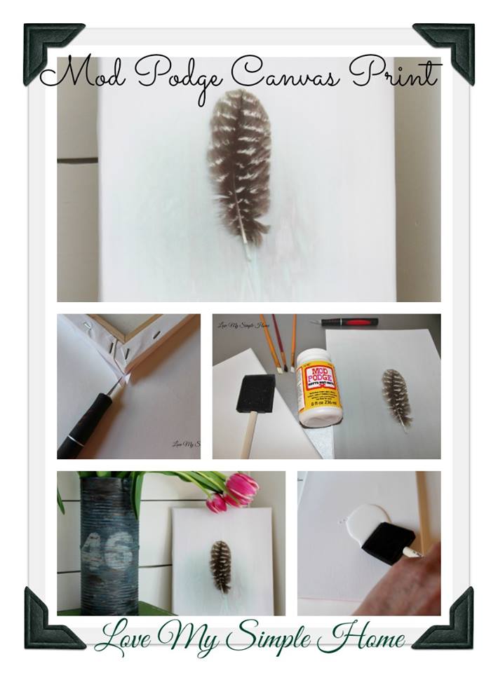 DIY feather print on canvas and free printable