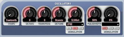 Oscillator modulated by an LFO