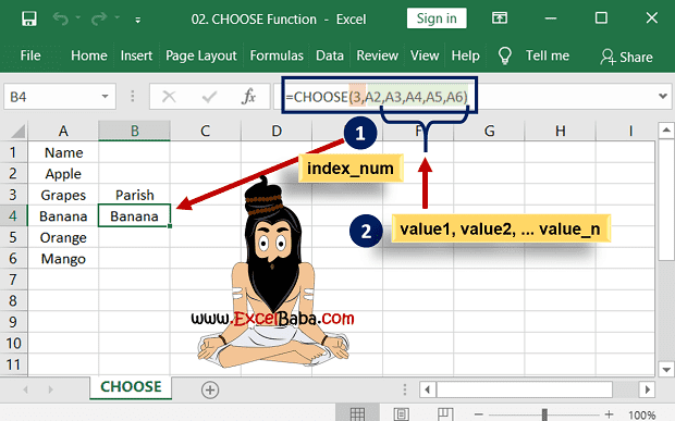 Choose Function Example 2