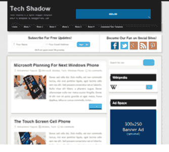 Tech Shadow Blogger theme