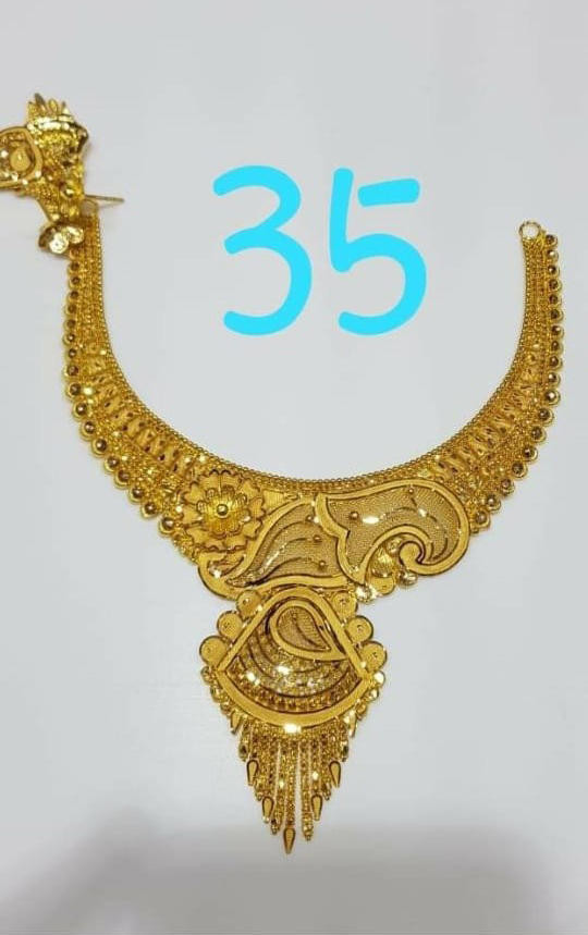 latest 22kt light weight gold necklace designs with weight , necklace for bridal wedding