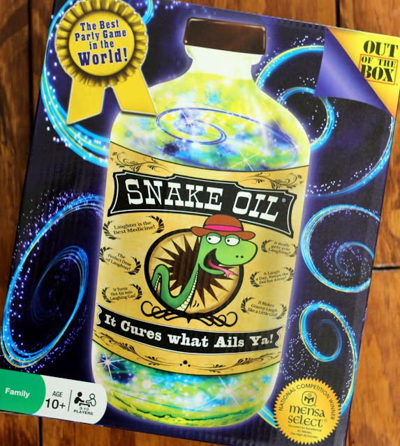 Snake Oil, Out of the Box Games Review, a fun game for the whole family and a great gift