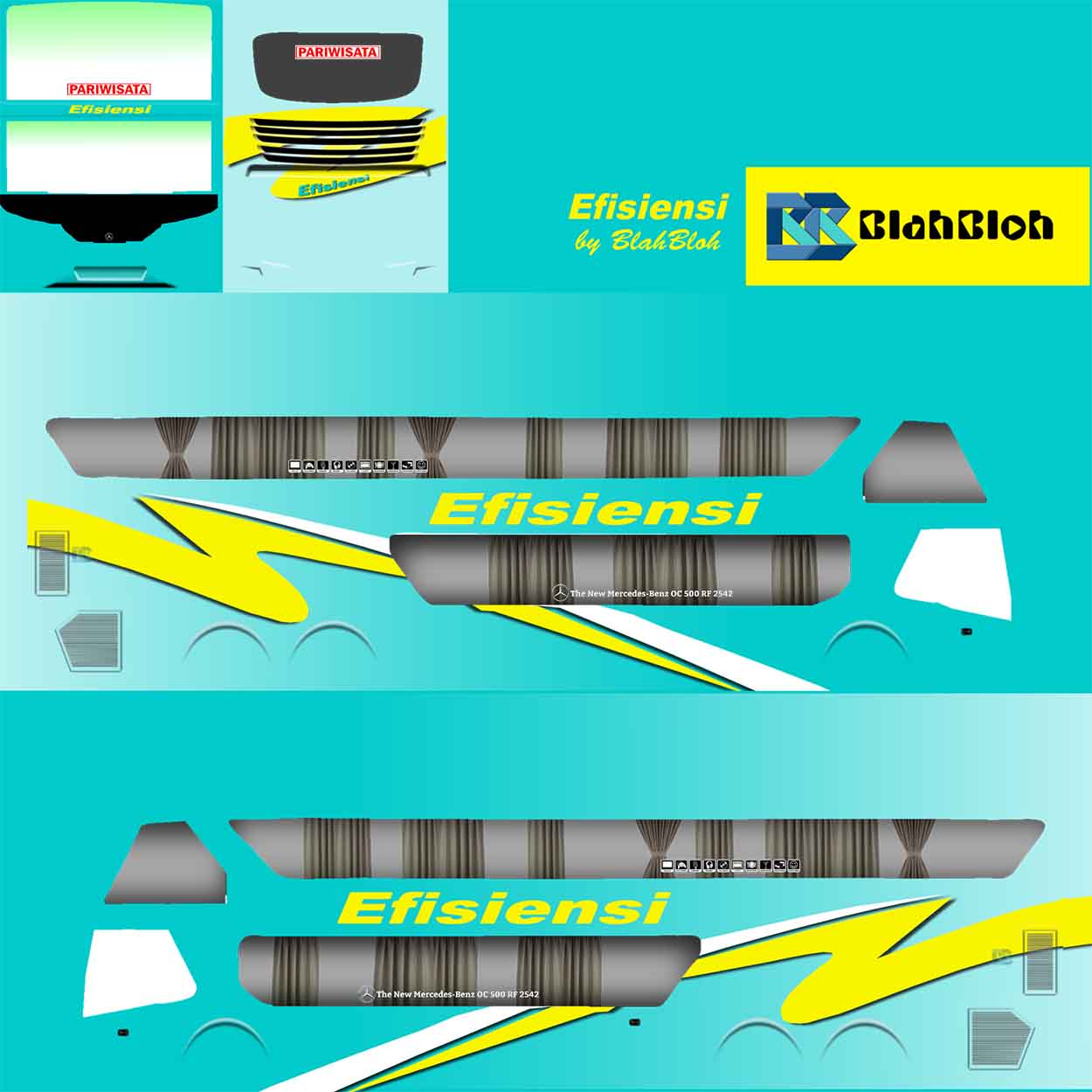 livery bussid rosalia indah double decker