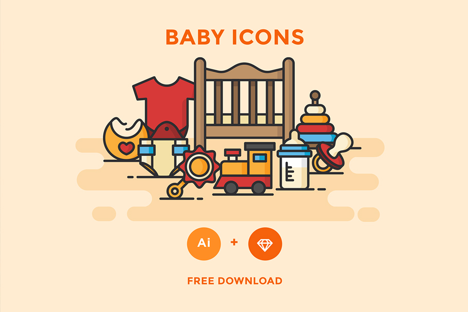 Download-Baby-Icons-Vector-Sketch-Free