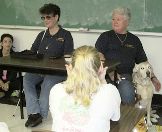 Laurel and Audrey speak to Delta Gamma Sorority