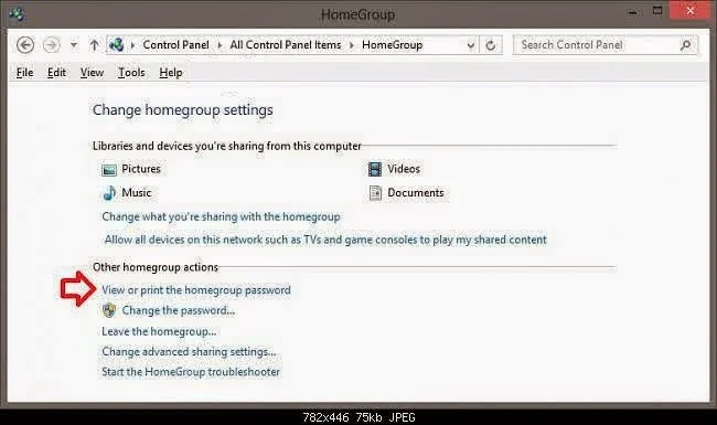 Cara Melihat Password HomeGroup di Windows 8