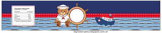 Nice Sailor Bear  Free Printable  Labels.