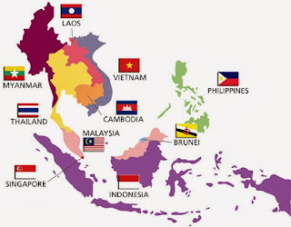 peta dan bendera ASEAN