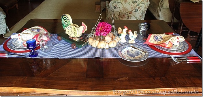 Red white and blue table-Bargain Decorating with Laurie