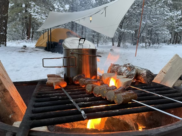 グランドキャニオンマーサキャンプ場で焚き火BBQ